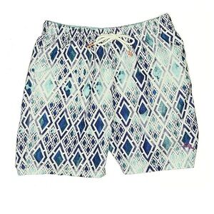 Tommy Bahama Aqua and Navy Diamond Swim Shorts